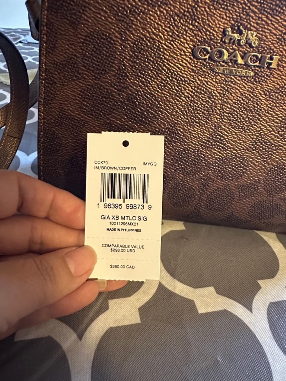 Coach Brown Signature Coated Canvas Crossbody with Gold Hardware - Picture 2 of 7